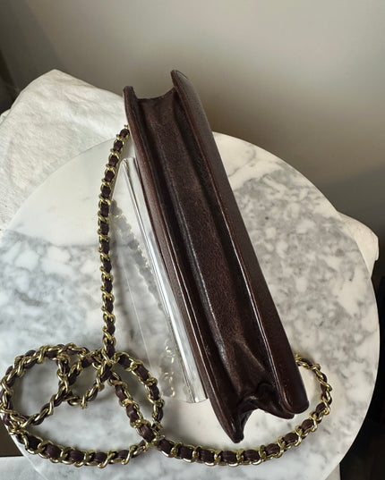 Sold!!Chanel brown caviar flap crossbody WOC
