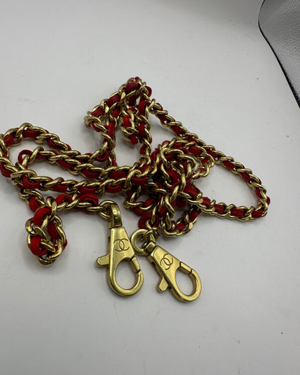 SOLD!!  Chanel red calf skin quilted turn lock belt bag pouch with removable crossbody chain