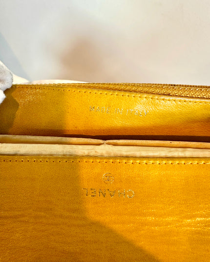 Sold!!  Chanel yellow caviar leather flap crossbody bag