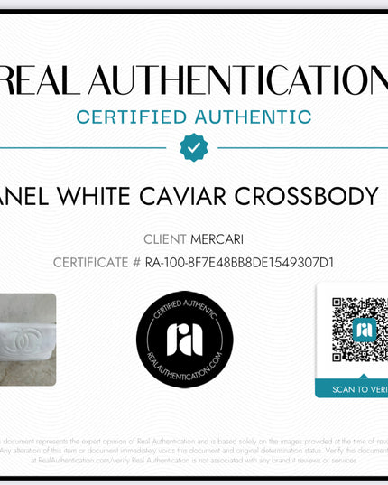 Authentic vintage Chanel white caviar leather flap wallet WOC
