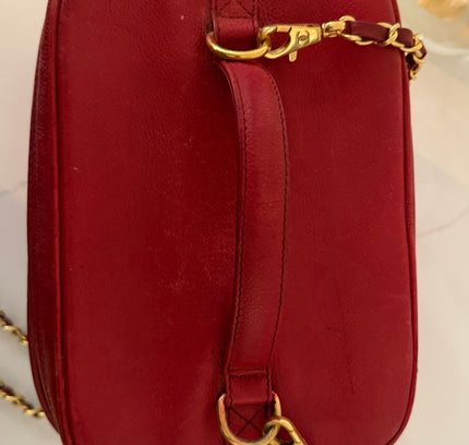 Chanel caviar top handle Bag – red Leather