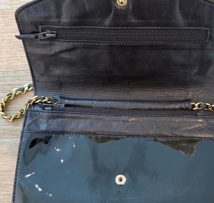 Chanel Wallet on Chain – Black patent Leather
