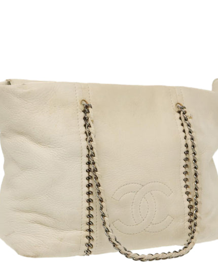 CHANEL CC Mark Chain Tote Bag Leather