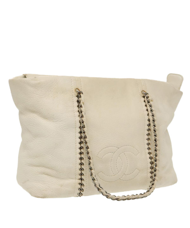 Sold!! CHANEL CC Mark Chain Tote Bag Leather