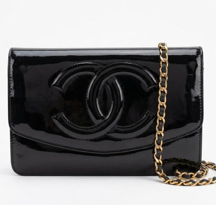 Chanel Wallet on Chain – Black patent Leather
