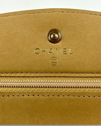 SOLD!! Chanel tan caviar leather flap WOC crossbody bag