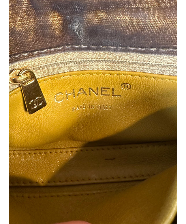 Sold!! Chanel blue velvet pouch with removable chain