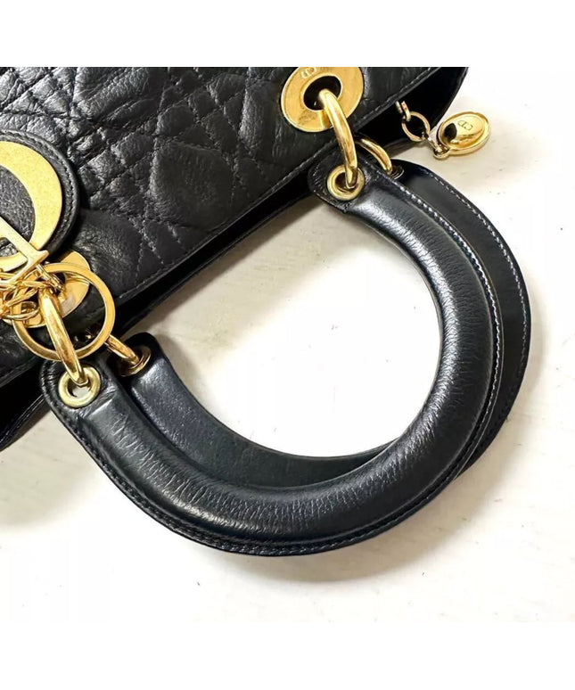 SOLD!! CHRISTIAN DIOR LEATHER LADY CANNAGE HANDBAG