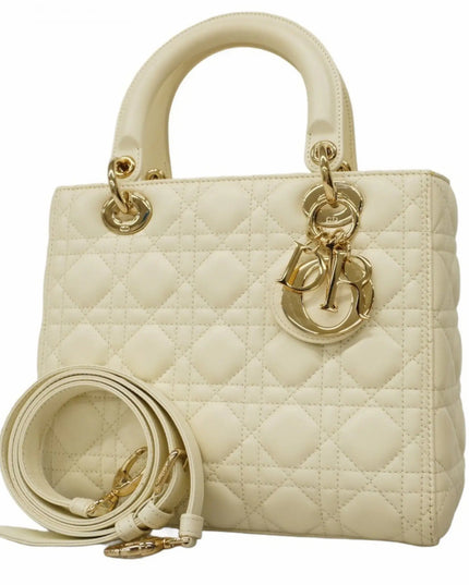 SOLD!! CHRISTIAN DIOR LEATHER LADY CANNAGE HANDBAG