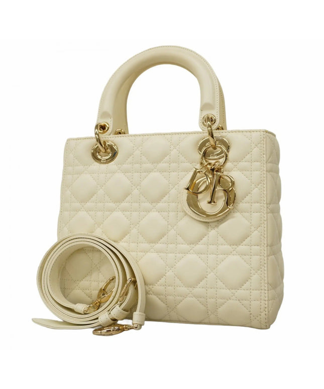 SOLD!! CHRISTIAN DIOR LEATHER LADY CANNAGE HANDBAG