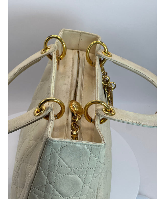 SOLD!! CHRISTIAN DIOR LEATHER LADY CANNAGE HANDBAG