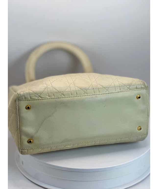SOLD!! CHRISTIAN DIOR LEATHER LADY CANNAGE HANDBAG
