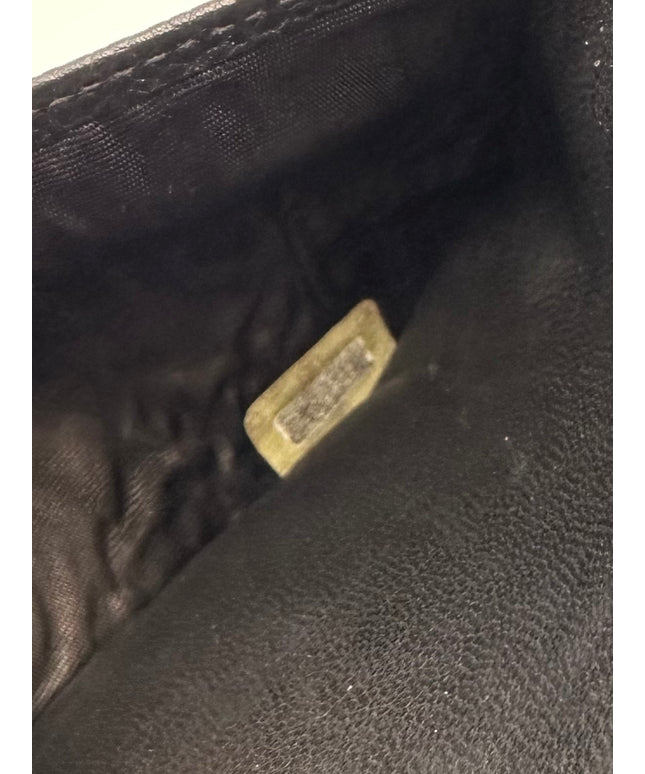 Chanel black caviar leather flap crossbody bag