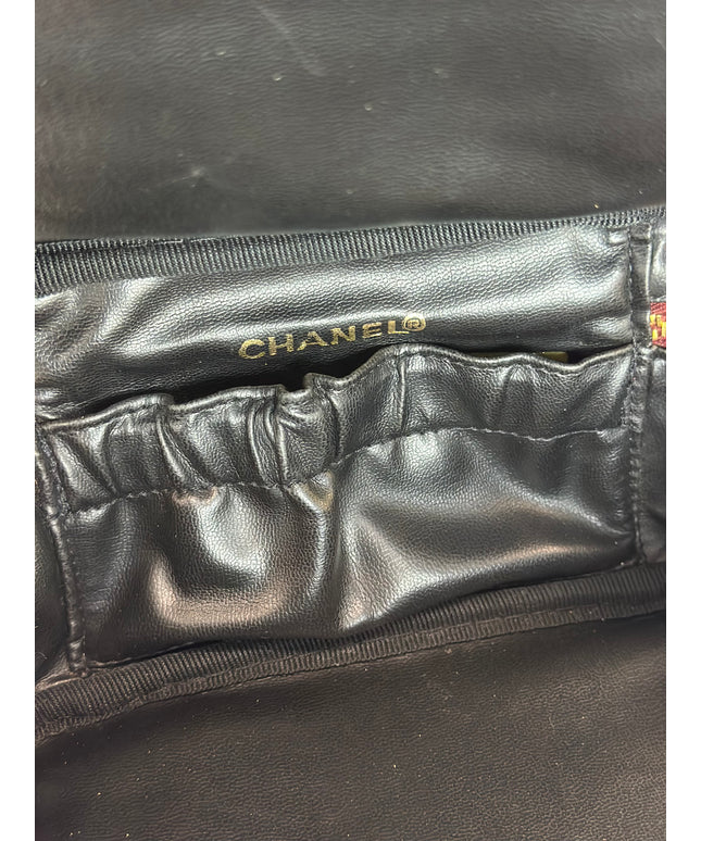 Chanel Burgandy caviar vanity with removable crossbody strap