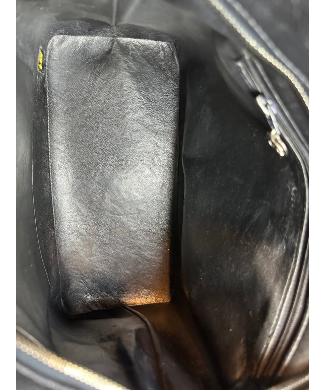 SOLD!! Chanel black caviar leather medallion tote