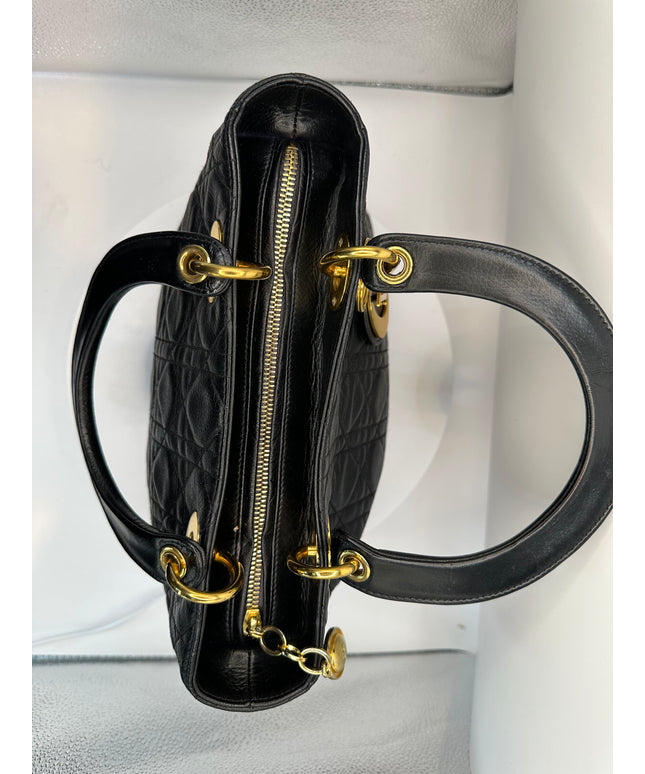SOLD!! CHRISTIAN DIOR LEATHER LADY CANNAGE HANDBAG