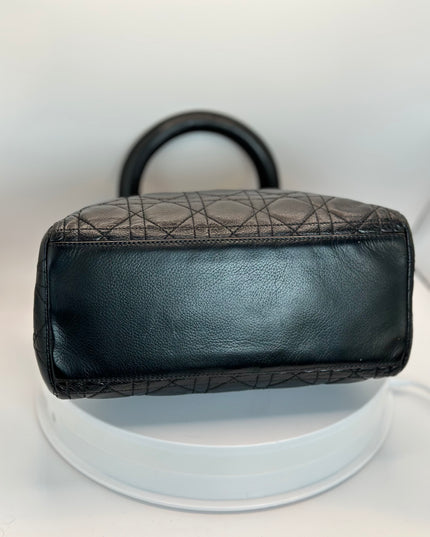 SOLD!! CHRISTIAN DIOR LEATHER LADY CANNAGE HANDBAG