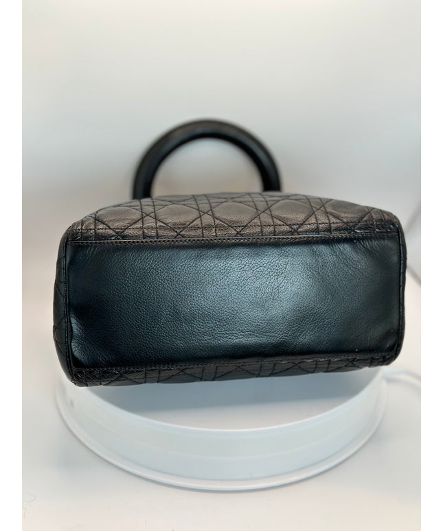 SOLD!! CHRISTIAN DIOR LEATHER LADY CANNAGE HANDBAG