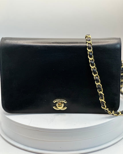 Sold!! Chanel black leather flap crossbody