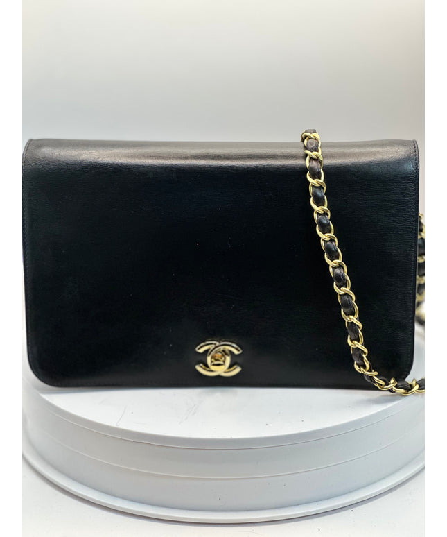 Sold!! Chanel black leather flap crossbody