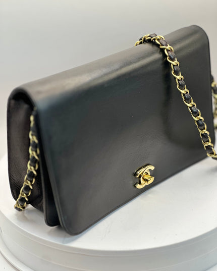 Sold!! Chanel black leather flap crossbody