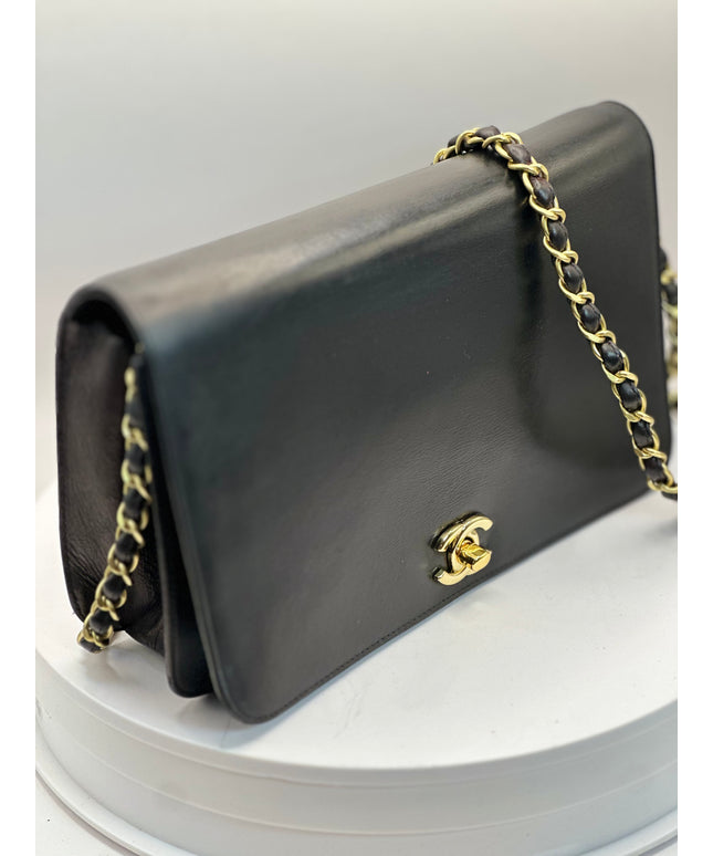 Sold!! Chanel black leather flap crossbody