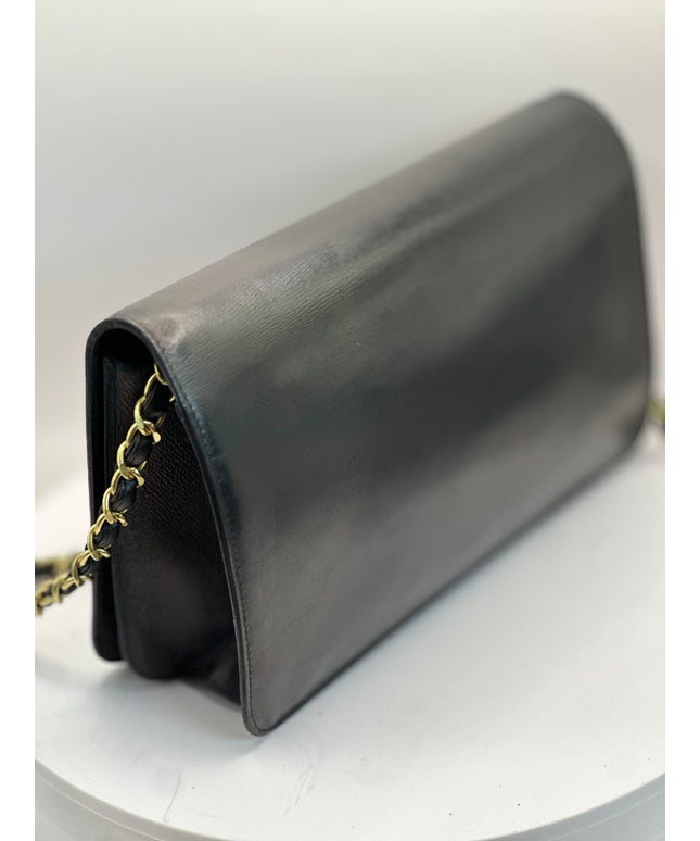 Sold!! Chanel black leather flap crossbody