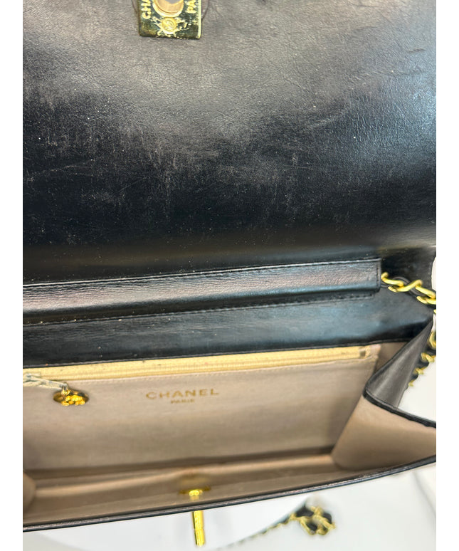Sold!! Chanel black leather flap crossbody