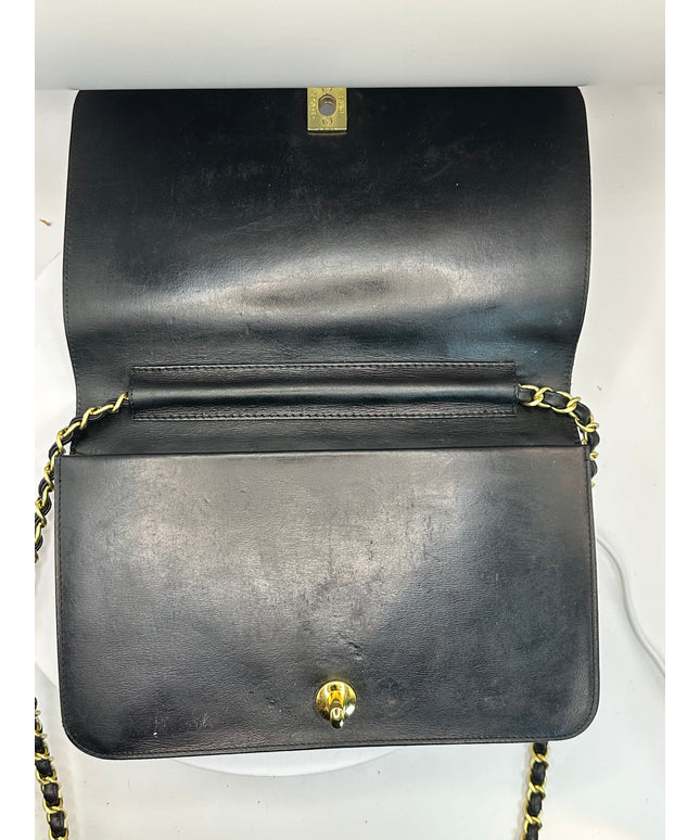 Sold!! Chanel black leather flap crossbody