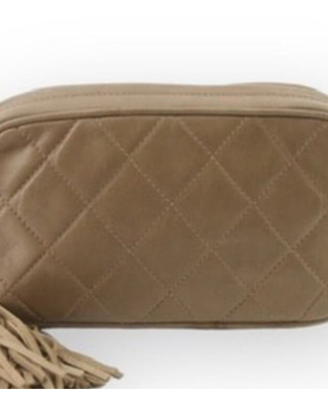 Sold!!  Chanel Beige quilted tassel camera crossbody bag