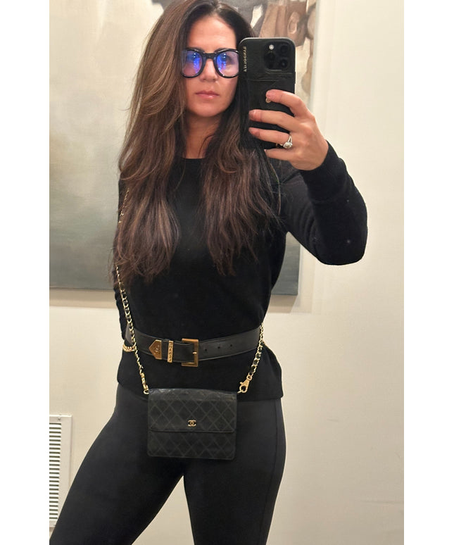 Sold!! Chanel black calfskin leather flap crossbody bag