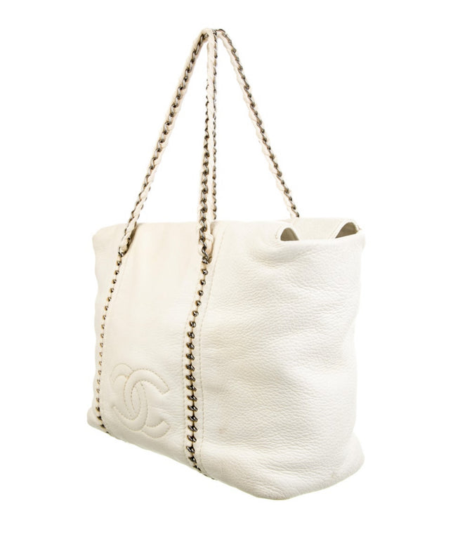 Sold!! CHANEL CC Mark Chain Tote Bag Leather