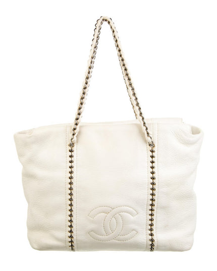 CHANEL CC Mark Chain Tote Bag Leather