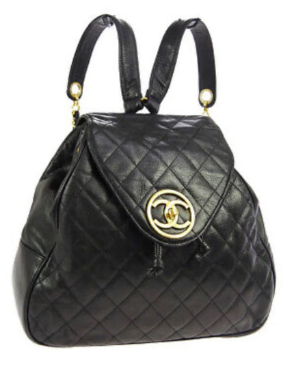 Chanel black caviar backpack