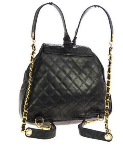 Chanel black caviar backpack