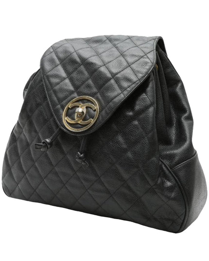 Chanel black caviar backpack