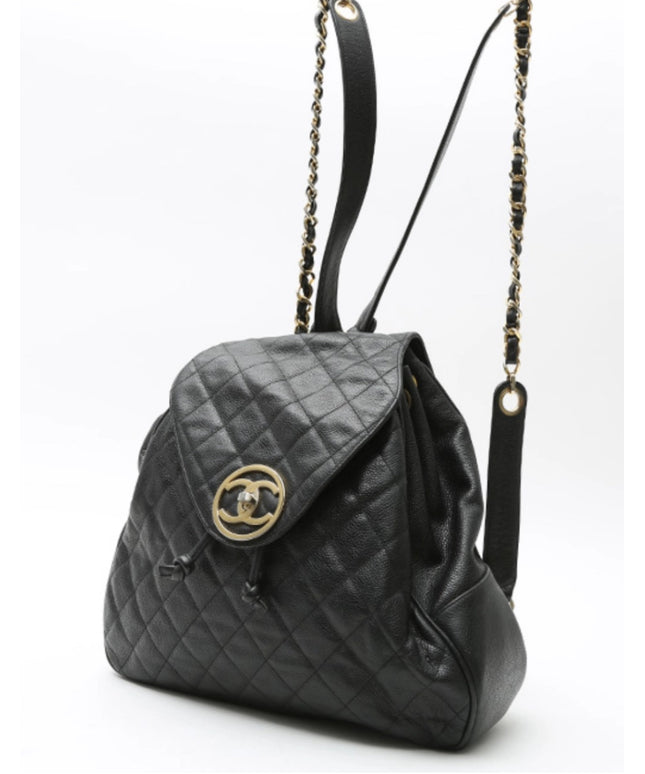 Sold!! Chanel black caviar backpack