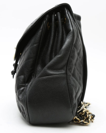 Chanel black caviar backpack