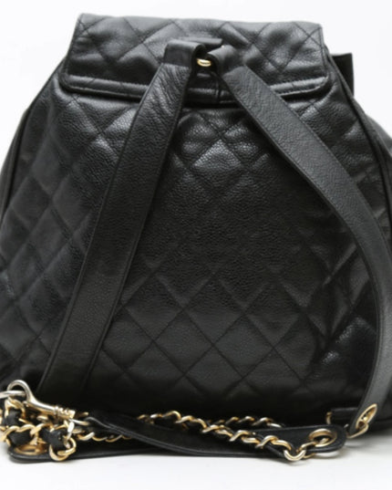 Chanel black caviar backpack