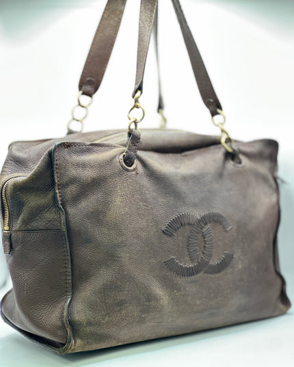 SOLD!! Chanel brown calfskin tote bag