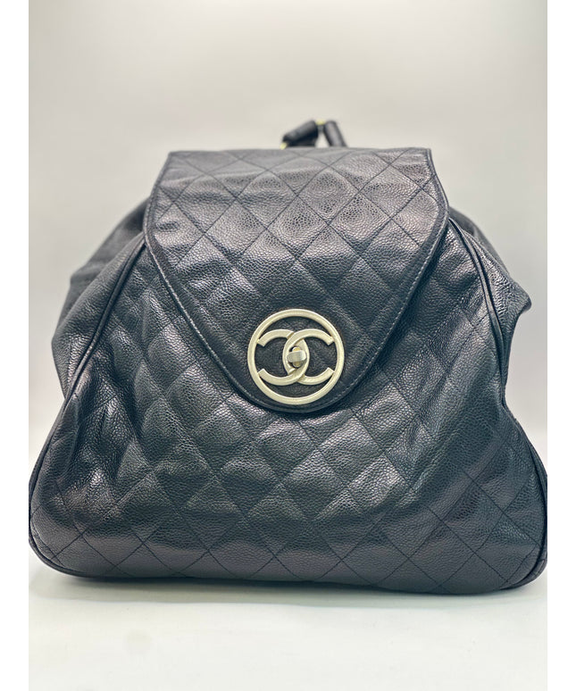 Sold!! Chanel black caviar backpack
