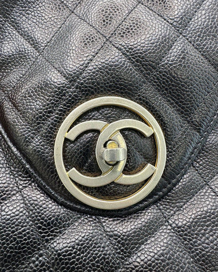 Chanel black caviar backpack