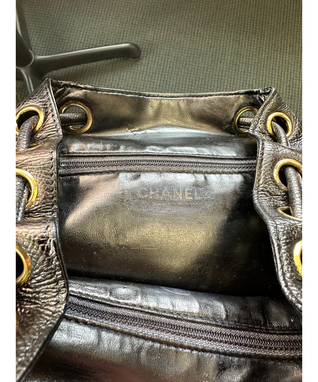 Sold!! Chanel black caviar backpack