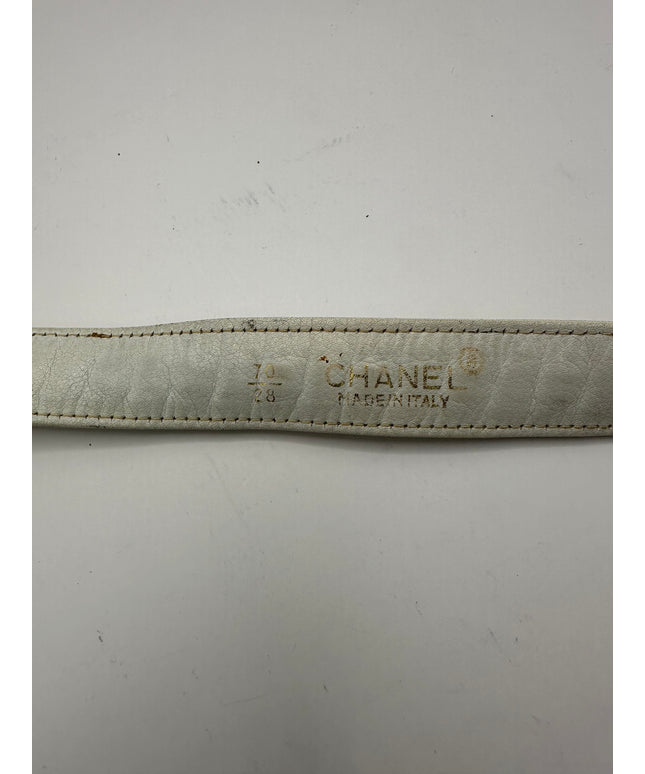 Chanel white quilted belt turn lock bag with crossbody strap
