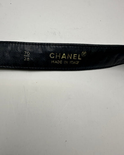 Chanel black quilted belt turn lock bag with crossbody strap