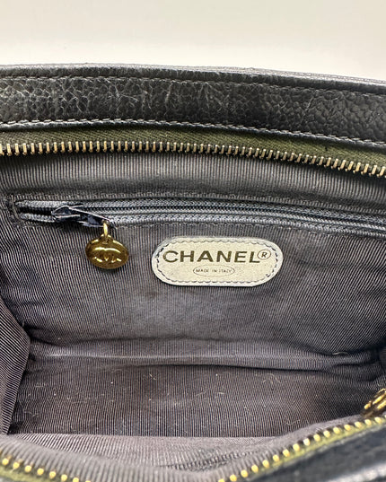 Chanel black caviar leather belt bag