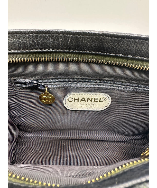 Chanel black caviar leather belt bag
