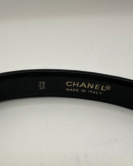 Chanel black caviar leather belt bag