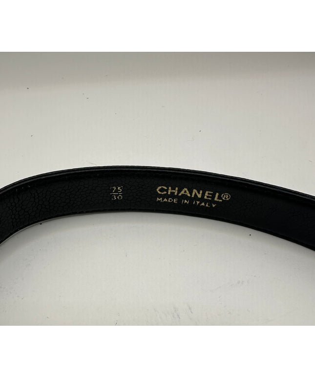 Chanel black caviar leather belt bag