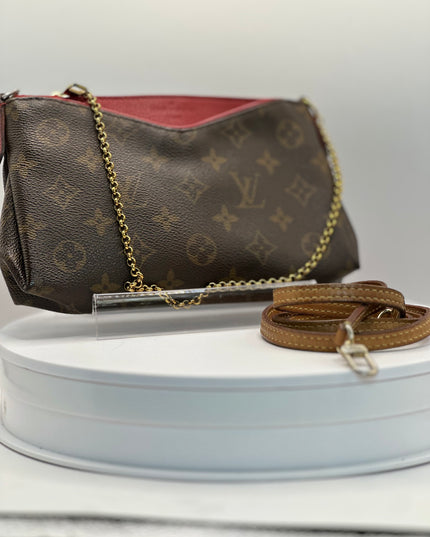 Louis Vuitton Mongram Pallas red leather